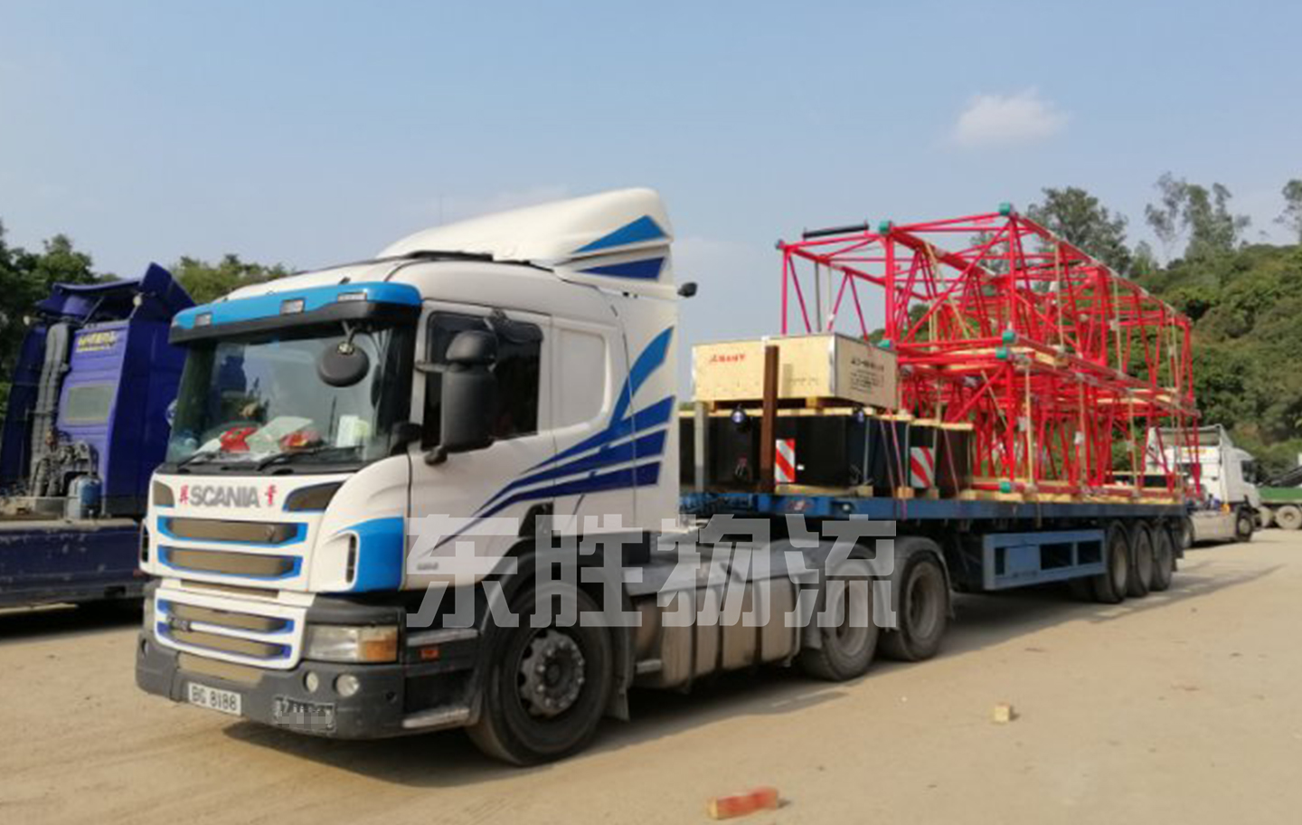 臺州到香港物流專線，臺州到香港貨運公司，3天到達！深圳東勝物流中港平板車運輸圖